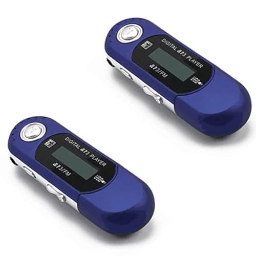 Sxmrmnx 2X Mini-MP3-Player, USB 2.0, Kleines Flash-Laufwerk, Mehrsprachiger LCD-Musikplayer mit 3,5-mm-Audiobuchse, Automatische Abschaltung (B) von Sxmrmnx