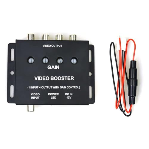 Sxmrmnx Auto-Video-Splitter 1 auf 4 AV-Signalverstärker-Splitter für Auto-CCTV-TV-LCD-DVD-Player 1 Eingang 4 Ausgänge von Sxmrmnx