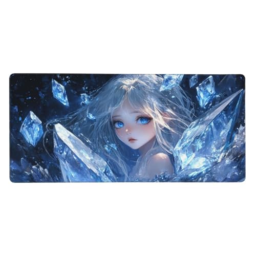 Mousepad Blau Schreibtischunterlage Mädchen Mauspad XXL 1200 x 600 x 3 mm, WassXerdicht Mousepad Gaming Zubehör,Anti-Rutsch Desk Mat mit Genähte Kanten, Mauspads Büro Deko, Geschenke für Frauen-Y1836 von Syiboo