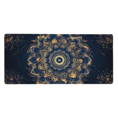 Mousepad Retro Schreibtischunterlage Blume Mauspad XXL 1200 x 600 x 3 mm, WassXerdicht Mousepad Gaming Zubehör, Anti-Rutsch Desk Mat mit Genähte Kanten,Mauspads for Büro Deko,Geschenke für Frauen-Y936 von Syiboo