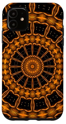 Hülle für iPhone 11 Futuristisches Portal-Mandala-Radialkreismuster 6 von Symmetrical Geometric Decorative Design by taiche