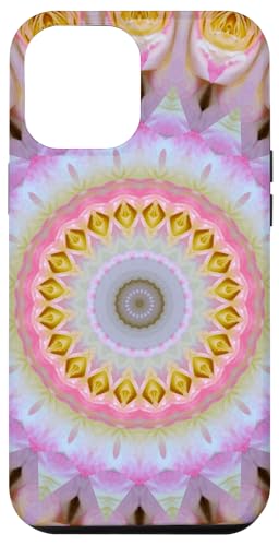 Hülle für iPhone 13 Pro Max Mandala aus gelben und rosa Rosen von Symmetrical Geometric Decorative Design by taiche