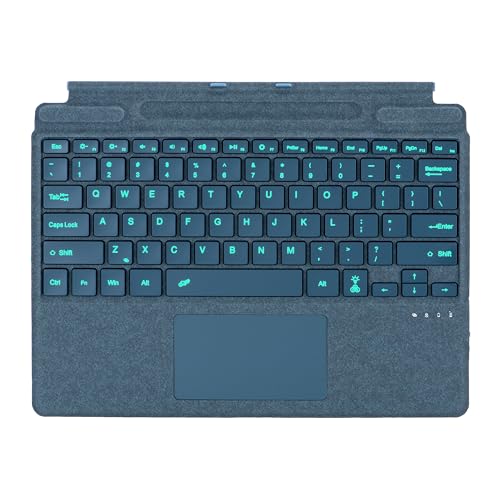 Type Cover für Microsoft Surface Pro 8 Pro 9 Pro 10 / Pro X Pro 11 Generation, tragbare, schlanke kabellose Tastatur mit Touchpad-Tablet-Tastatur (Saphir, Hintergrundbeleuchtung) von Synchro Bands