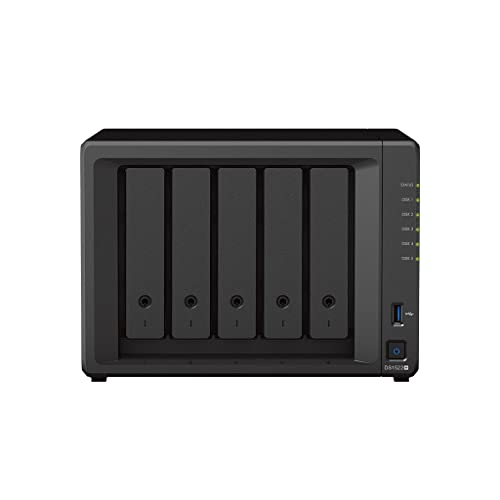 Synology DS1522+ 5-Bay DiskStation NAS AMD Ryzen R1600 8GB Ram 4xRJ-45 1GbE LAN-Port, Bundle mit 5x4TB Seagate IronWolf NAS HDDs von Synology