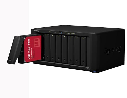 Synology DS1821+ 8 GB NAS 112 TB (8 x 14 TB) WD Red Plus, montiert und getestet mit SE DSM installiert von Synology