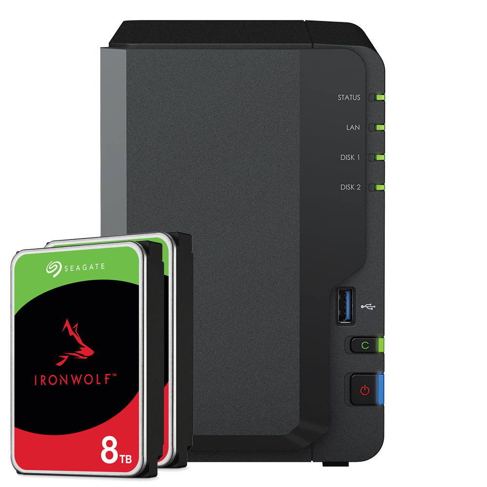 Synology DS223 16TB IronWolf NAS-Bundle NAS inkl. 2x 8TB IronWolf 3.5 Zoll SATA Festplatte von Synology