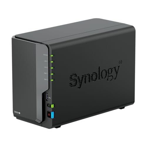 Synology DS224+ 2-Bay Diskstation NAS (Intel Celeron J4125 4-Core 2.0 GHz 2GB DDR4 RAM 2xRJ-45 1GbE LAN-Port) 16 TB Bundle mit 2X HAT3310-8T von Synology