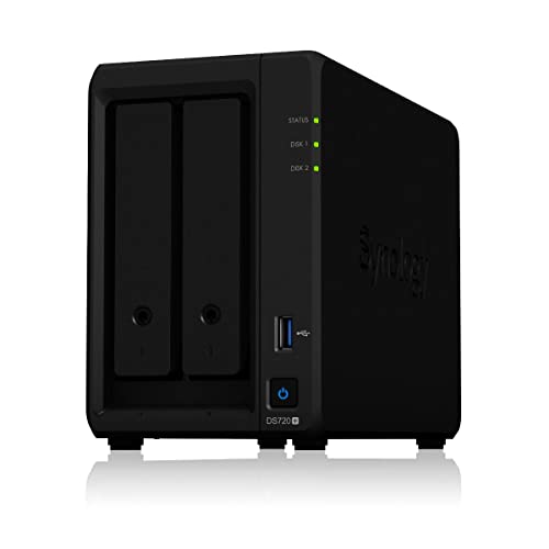 Synology DS720+ 24TB 2 Bay Desktop NAS System, installiert mit 2 x 12TB Seagate IronWolf Festplatten, 24 TB von Synology