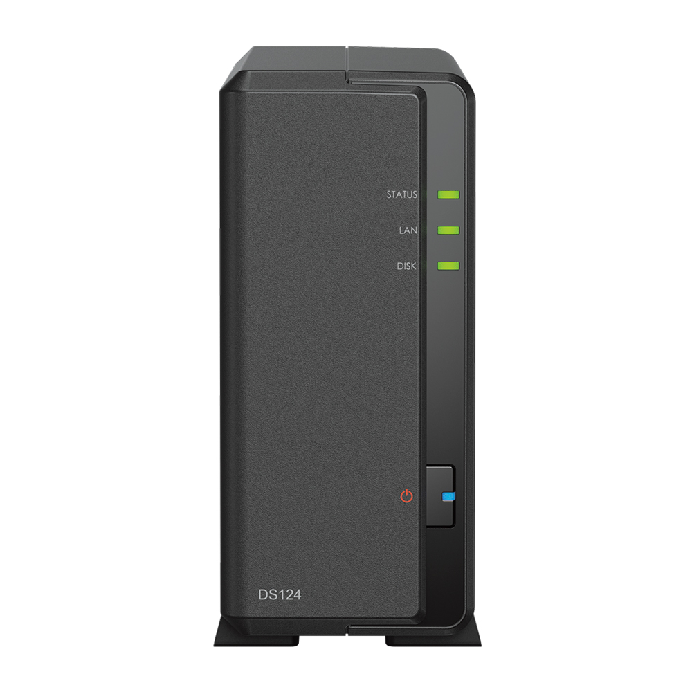 Synology DiskStation DS124 NAS 1-Bay B-Ware 2,5"/3,5" SATA HDD/SSD, 2x Gigabit LAN, 2x USB 3.0, 1GB RAM von Synology