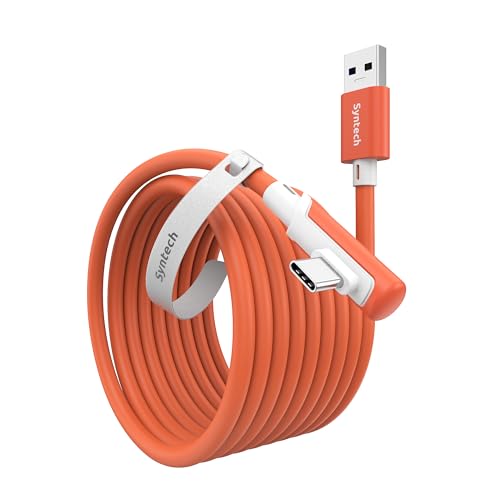 Syntech Link Kabel 5M/16FT Kompatibel mit Meta/Oculus Quest 3/2/Pro und Pico4/Pro Zubehör PC/Steam VR, High Speed PC Datenübertragung, USB 3.0 zu USB C Kabel für VR Headset und Gaming PC, Orange von Syntech