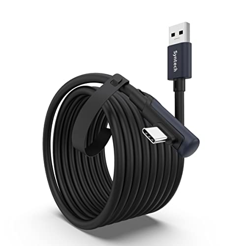 Syntech Link Kabel 5M Kompatibel mit Meta/Oculus Quest 3/2/Pro und Pico4/Pro Zubehör und PC/Steam VR, High Speed PC Datenübertragung, USB 3.0 zu USB C Kabel für VR Headset und Gaming PC, Schwarz von Syntech