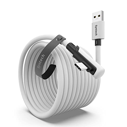 Syntech Link Kabel 6M, Kompatibel mit Oculus Meta Quest 3/3S, Quest2/1/Pro und Pico 4, PC Steam VR Zubehör, High Speed Datenübertragung, USB 3.0 zu USB C Kabel für VR und Gaming PC, Weiß von Syntech