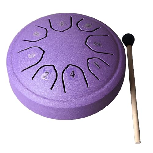 Syrisora Zungentrommel 4,5 Zoll 8 Tone C Key Carbon Steel Mini Tongue Drum für Erwachsene Kinder Anfänger (Lila) von Syrisora