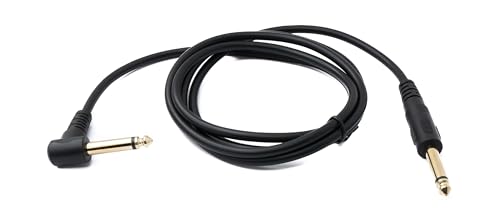 SYSTEM-S Audio Kabel 150 cm Mono TS 6.35 mm Klinke Stecker zu Stecker Winkel 1/4" Adapter von System-S