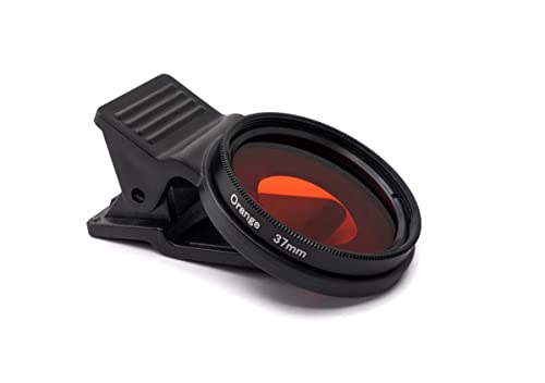 SYSTEM-S Farbfilter Orange 37 mm Linse Farbe mit Clip für Smartphones in Schwarz von System-S