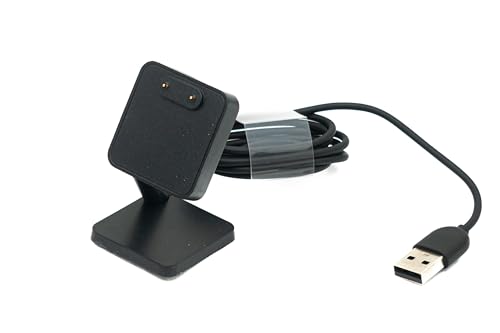 System-S USB 2.0 Kabel 100 cm Ladestation für Samsung Galaxy Fit3 Smartwatch Adapter in Schwarz von System-S