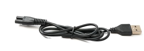 System-S USB 2.0 Kabel 80 cm Ladekabel für Philips Rasierer 5 V zu 4.3 V Adapter in Schwarz von System-S