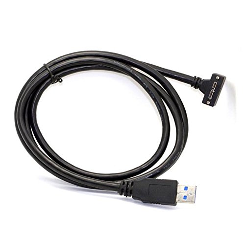 System-S USB 3.0 A (Male) zu Micro USB 3.0 (Male) Abwärts Gewinkelt 90 Grad Winkel 120cm High Speed Datenkabel Ladekabel mit Feststellschraube für Nikon D800 D800E D810 von System-S