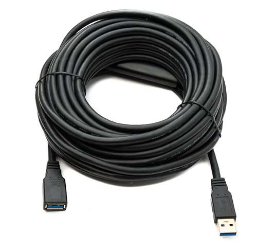 System-S USB 3.0 Kabel 12 m Typ C Stecker zu Buchse 5 Gbit/s Adapter in Schwarz von System-S