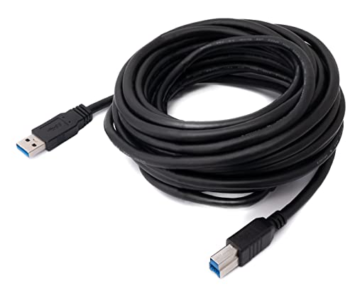 System-S USB 3.0 Kabel 8 m Typ B Stecker zu Typ A Stecker in Schwarz von System-S