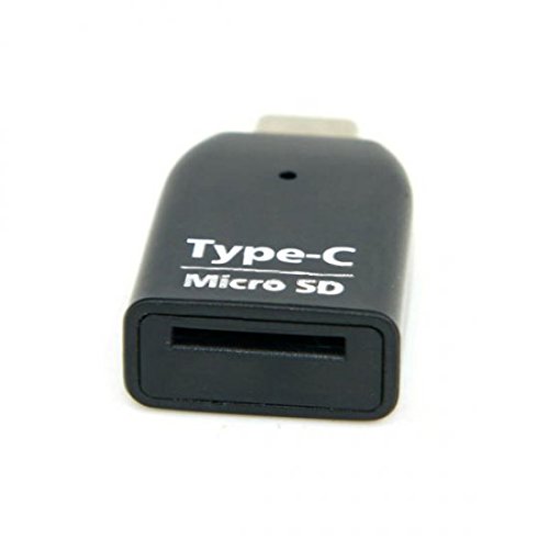 System-S Adapter USB 3.1 Typ C für microSD/SDHC/SDXC/T-Flash Karten Leser Card Reader Mini Kartenlesegerät in Schwarz von System-S