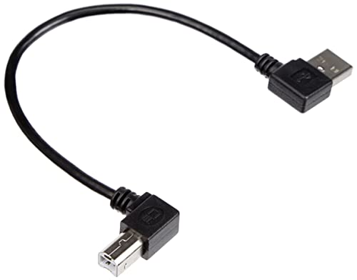 System-S USB A zu USB B Adapter Kabel 90° gewinkelt Datenkabel 90 Grad Winkelstecker Winkel 22 cm von System-S