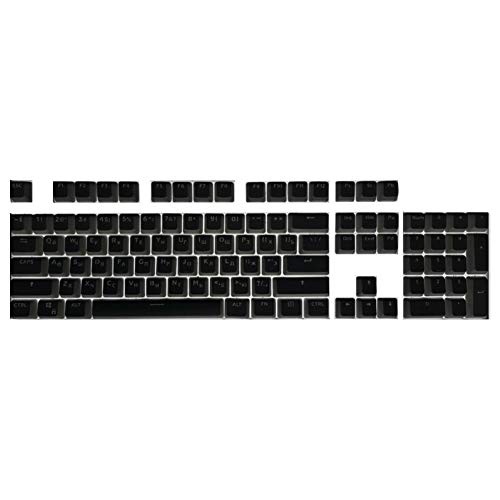 Sytaun Mechanische Tastatur-Tastaturkappen, Ersatz-Tastaturkappen, 108-teilige Stilvolle Hintergrundbeleuchtungs-Tastenkappen Ersatz In Russischer Sprache Für Mechanische Tastaturen Schwarz von Sytaun