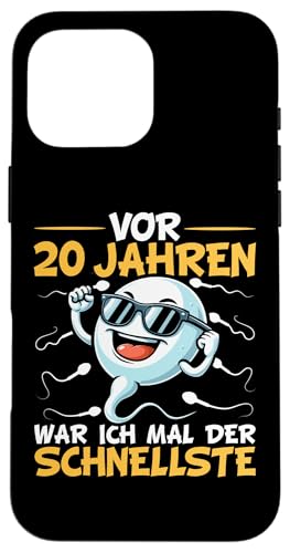 Hülle für iPhone 16 Pro Max 20. Geburtstag Mann Frau 20 Jahre 2005 Deko Lustig Geschenk von T-Shirt 20. Geburtstag Herren Damen 20 Jahre Deko