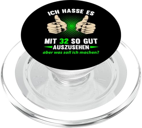 32. Geburtstag Mann Frau 32 Jahre 1993 Deko Lustig Geschenk PopSockets PopGrip für MagSafe von T-Shirt 32. Geburtstag Herren Damen 32 Jahre Deko