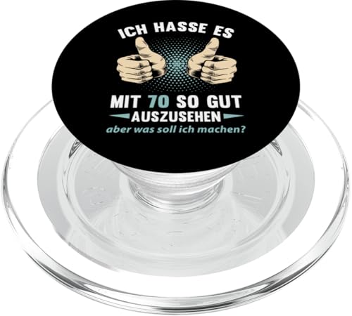 70. Geburtstag Mann Frau 70 Jahre 1955 Deko Lustig Geschenk PopSockets PopGrip für MagSafe von T-Shirt 70. Geburtstag Herren Damen 70 Jahre Deko