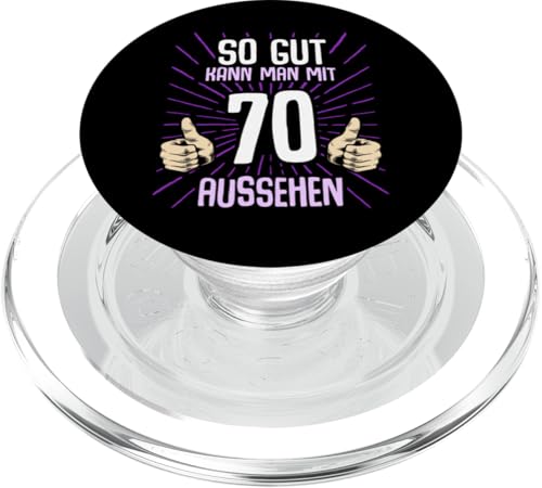 70. Geburtstag Mann Frau 70 Jahre 1955 Deko Lustig Geschenk PopSockets PopGrip für MagSafe von T-Shirt 70. Geburtstag Herren Damen 70 Jahre Deko