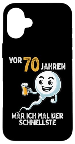 Hülle für iPhone 16 Plus 70. Geburtstag Mann Frau 70 Jahre 1955 Deko Lustig Geschenk von T-Shirt 70. Geburtstag Herren Damen 70 Jahre Deko