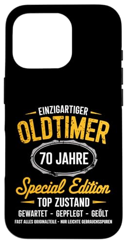 Hülle für iPhone 16 Pro 70. Geburtstag Mann Frau 70 Jahre 1955 Deko Lustig Geschenk von T-Shirt 70. Geburtstag Herren Damen 70 Jahre Deko