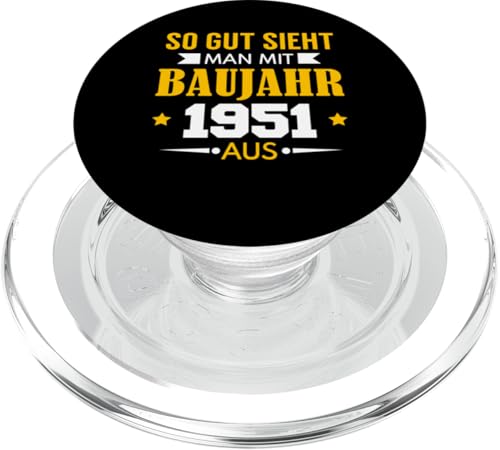 74. Geburtstag Mann Frau 74 Jahre 1951 Deko Lustig Geschenk PopSockets PopGrip für MagSafe von T-Shirt 74. Geburtstag Herren Damen 74 Jahre Deko