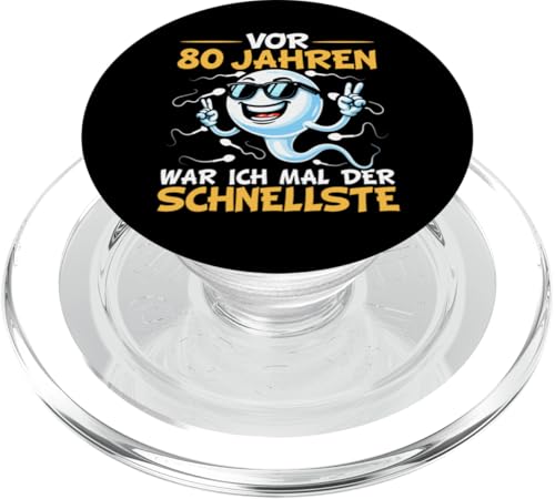 80. Geburtstag Mann Frau 80 Jahre 1945 Deko Lustig Geschenk PopSockets PopGrip für MagSafe von T-Shirt 80. Geburtstag Herren Damen 80 Jahre Deko