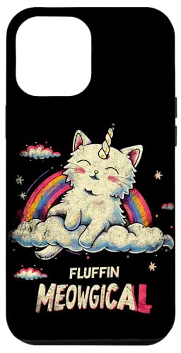 Hülle für iPhone 14 Plus FLUFFIN MEOWGICAL caticorn unicorn kitty rainbow kawaii cat von T-ShirtManiak