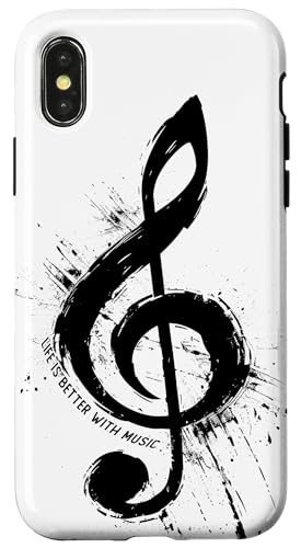 Hülle für iPhone X/XS Treble clef violin music sheet symbol musical notes sketch von T-ShirtManiak