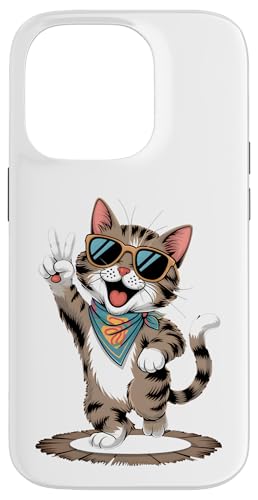 Lustige Katze Party Outfit Damen Herren Junge Mädchen Katze Hülle für iPhone 14 Pro von T-Shirtfans