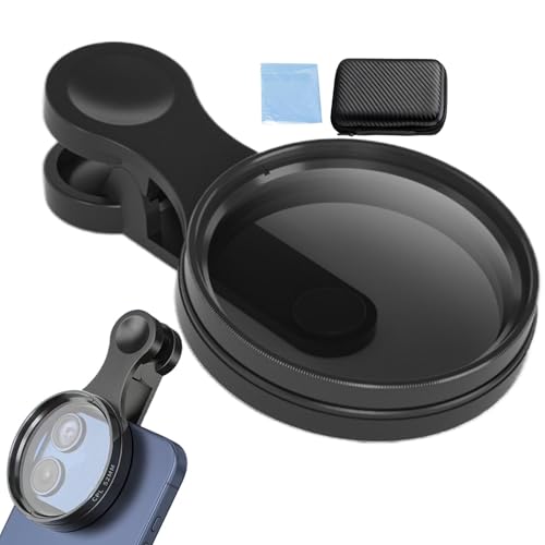 TABSIRAH Polarisationsfilter für Telefon, 52 mm Clip-On-Objektivfilter, Polarisationsfilter – Telefon-Polarisationsfilter, mehrfach beschichtetes Glas, Handy-Zubehör-Filter-Set für Handy und Objektiv von TABSIRAH