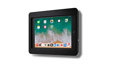 TABcare Anti-Diebstahl Acryl VESA-Gehäuse für Apple iPad Mini 1/2/3 mit kostenlosem Wandhalterungs-Kit und 90-Grad-Winkel-Ladekabel (iPad Mini 1/2/3 8 Zoll, Schwarz) von TABcare