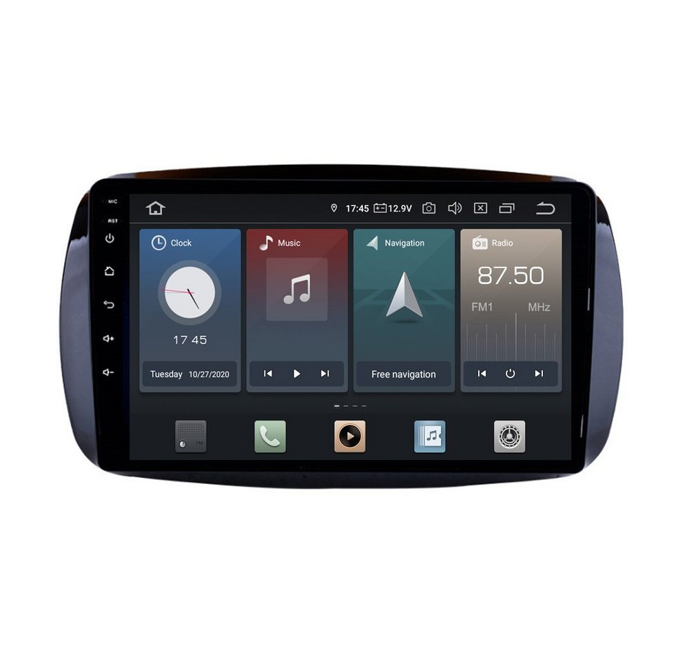 TAFFIO Für Smart Fortwo 14-19 WITHOUT Display 9" Touch Android Radio CarPlay Einbau-Navigationsgerät von TAFFIO