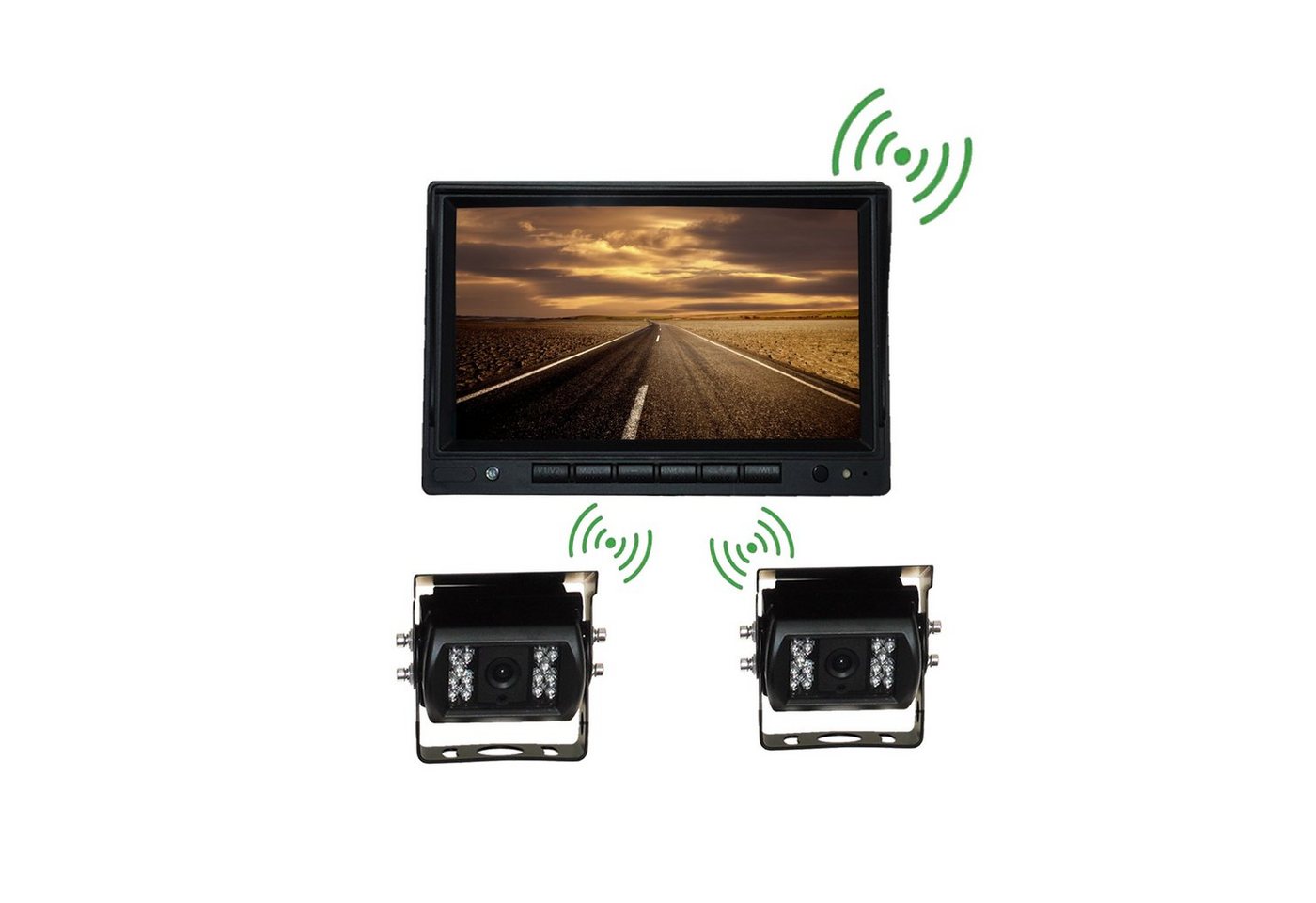 TAFFIO LKW Bus Digital Funkkamera HD Rückfahrsystem Kabellos + 7" Monitor SET Rückfahrkamera von TAFFIO