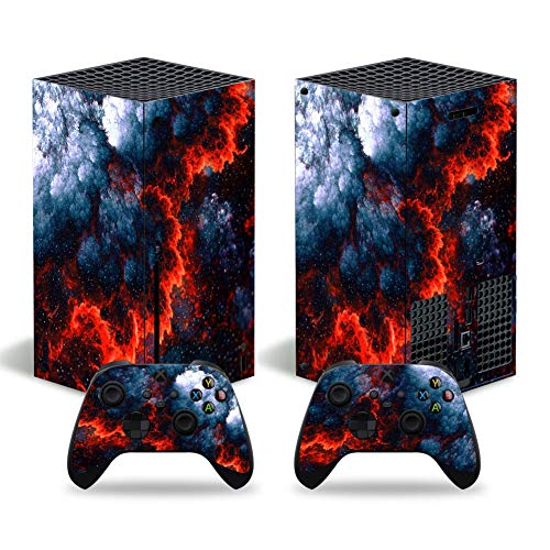 Vinyl-Aufkleber für Microsoft Xbox Serie X Konsole, Magma Xbox Serie X Skins Wrap Aufkleber mit zwei kostenlosen kabellosen Controller-Aufklebern von TAIFOND