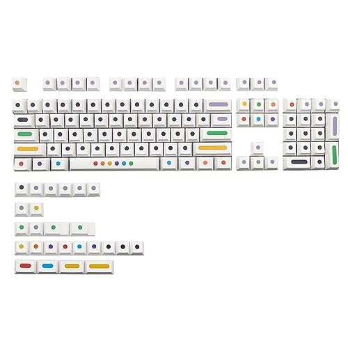 TAKOXIA Kepcaps Farbige runde Punkt-Tastenkappen mit 128 Tasten und Original-PBT-Tastenkappe für mechanische MX-H-Tastatur von TAKOXIA