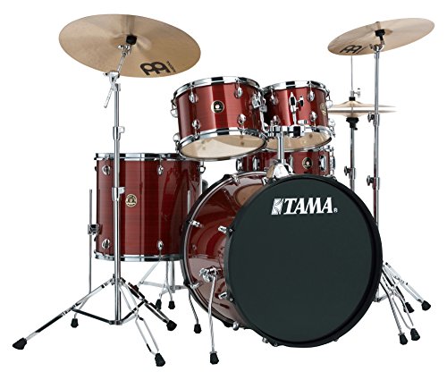 Tama RM50YH6-RDS Rhythm Mate Schlagzeug Set (5-teilig) mit 50,8 cm (20 Zoll) Bassdrum inkl. dreiteiligem Beckenset/6-teiliger Hardware red Stream von TAMA