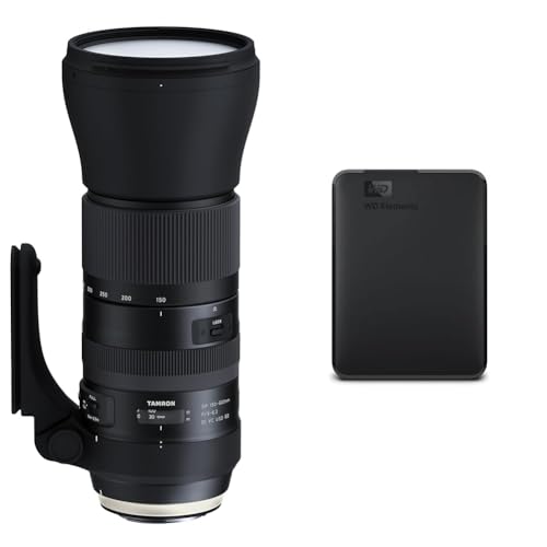 TAMRON A022E SP 150-600mm F/5-6.3 Di VC USD G2 Canon schwarz & WD Elements Portable Externe Festplatte 2 TB (mobiler Speicher, USB 3.0-Schnittstelle, Plug-and-Play, für Windows formatiert) Schwarz von TAMRON