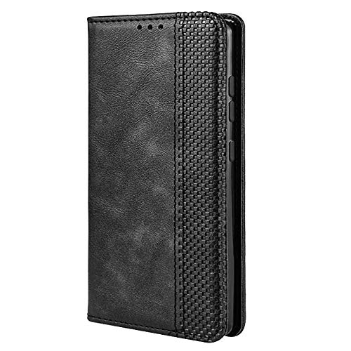 TANYO Leder Folio Hülle für Sony Xperia 5 II, Premium Flip Wallet Tasche mit Kartensteckplätzen, PU/TPU Lederhülle Handyhülle Schutzhülle - Schwarz von SANQIZ