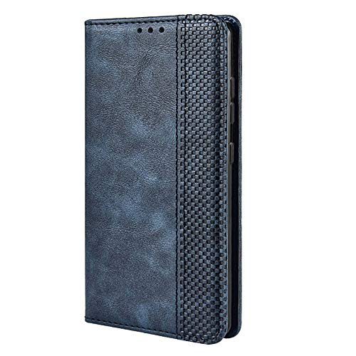 TANYO Leder Folio Hülle für vivo Y70, Premium Flip Wallet Tasche mit Kartensteckplätzen, PU/TPU Lederhülle Handyhülle Schutzhülle - Blau von TANYO