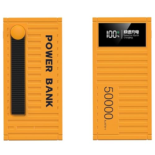 Powerbank/66 W, superschnelles Laden, 100.000 mAh, Digitalanzeige, Container-Powerbank 1 W, 20.000, mobiles Netzteil mit großer Kapazität für den Außenbereich (100.000 mAh/Gelb) von TANZEM