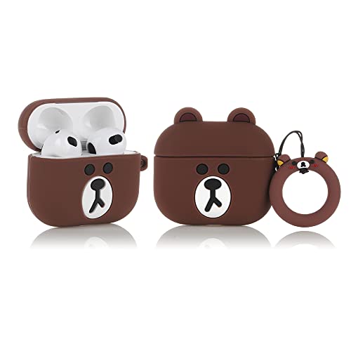 TAOCHEN Hülle für AirPods 3rd Erzeugung Ohrhörer mit Schlüsselschnalle Stoßfester Schutz Cartoon Design Nette Fall Cover Kompatibel mit AirPods 3 von TAOCHEN